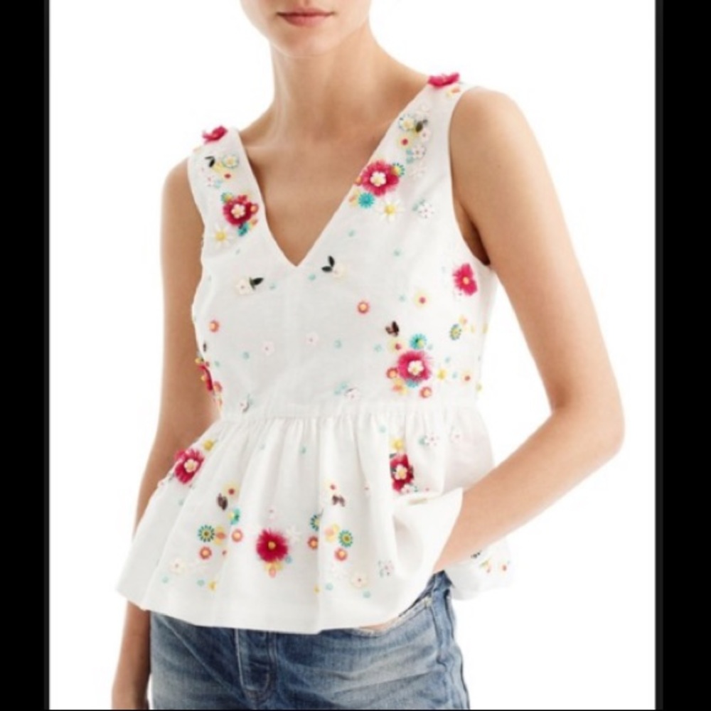 Peplum beaded tank